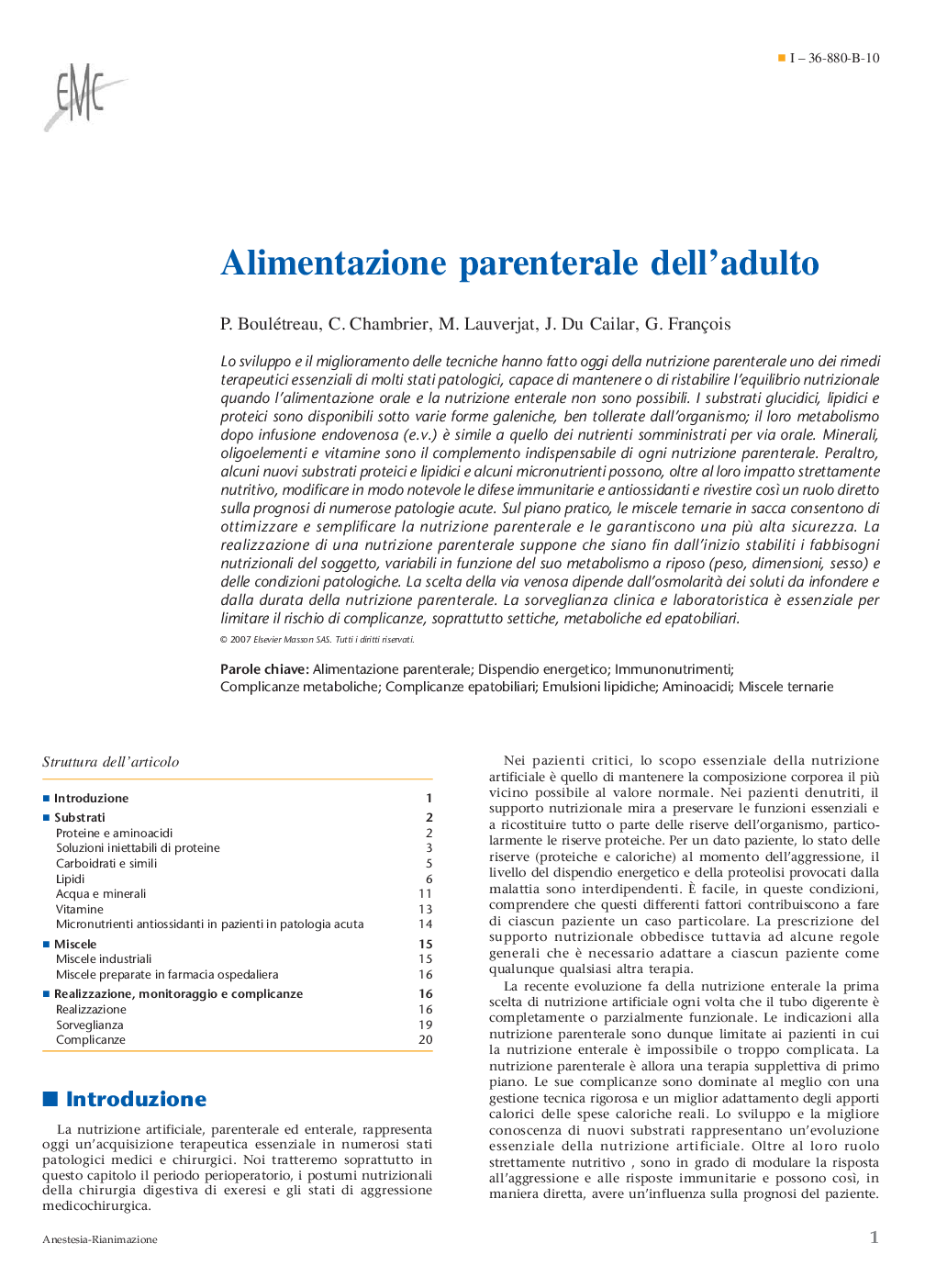 عکس صفحه اول مقاله: Alimentazione parenterale dell'adulto Alimentazione parenterale dell'adulto