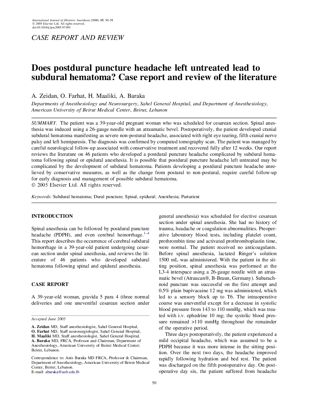 Does postdural puncture headache left untreated lead to subdural hematoma? Case report and review of the literature