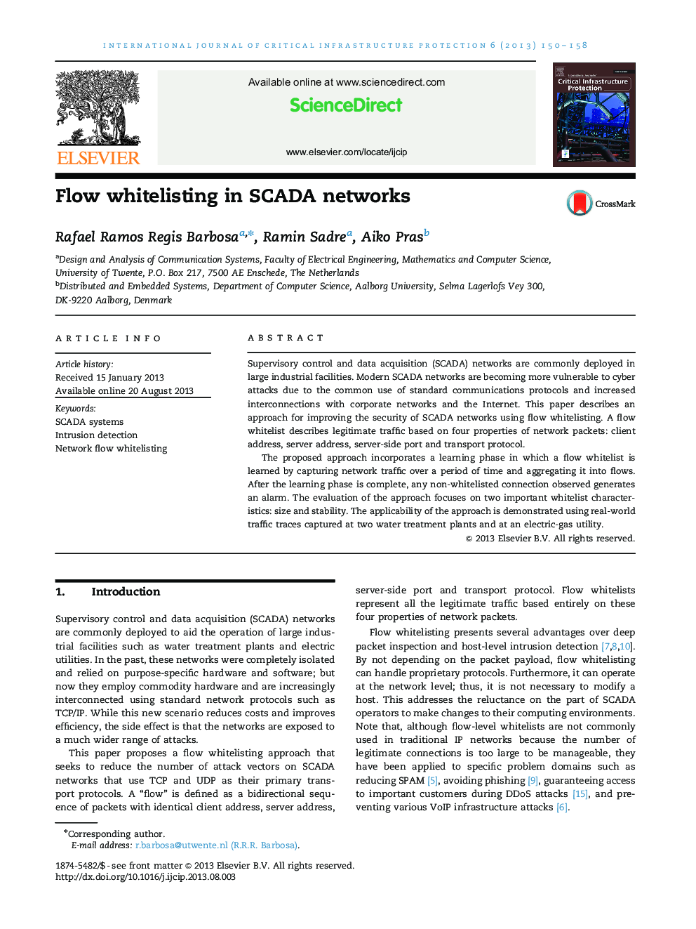 لیست سفید جریان در شبکه های SCADA