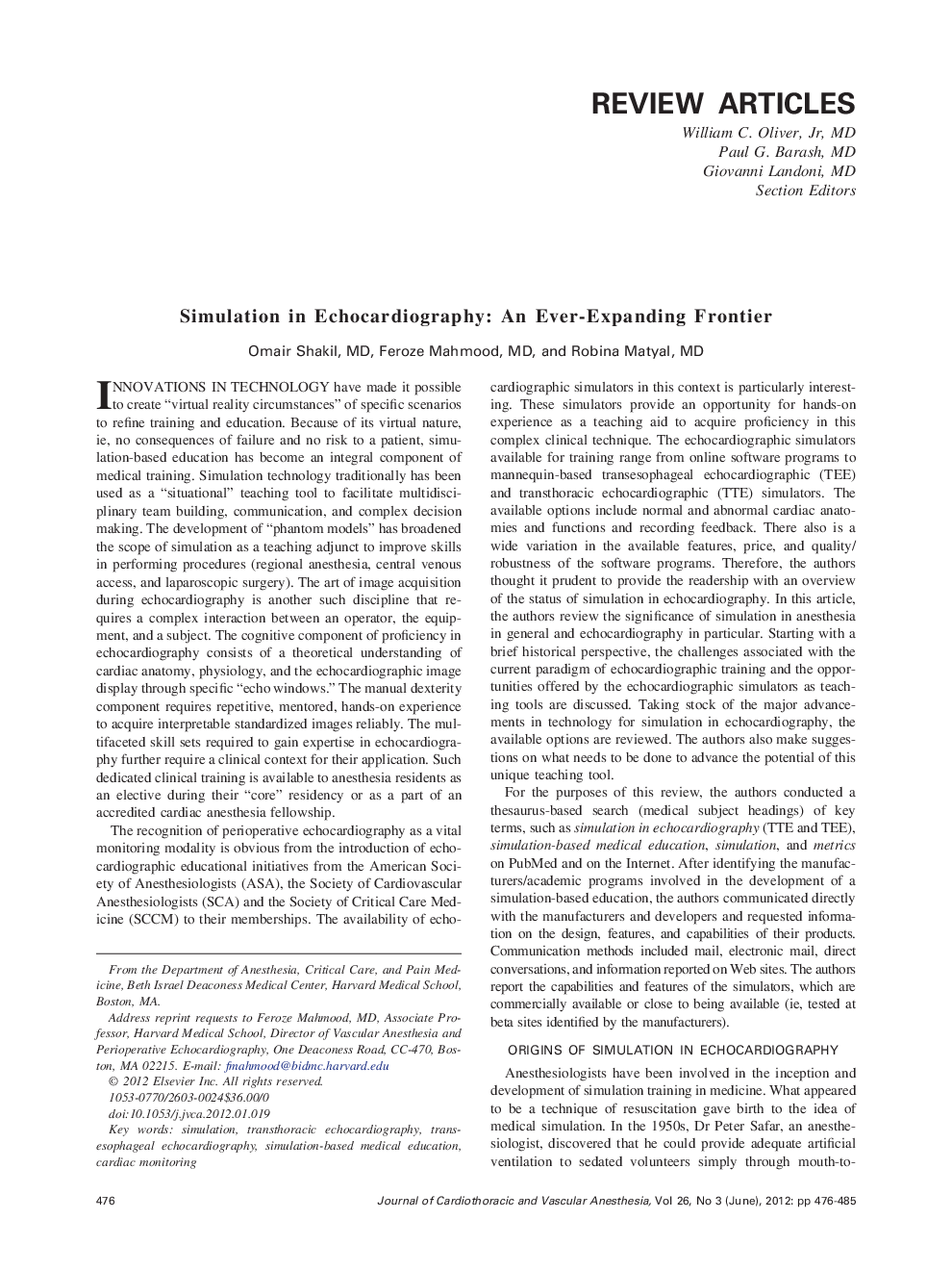 Simulation in Echocardiography: An Ever-Expanding Frontier