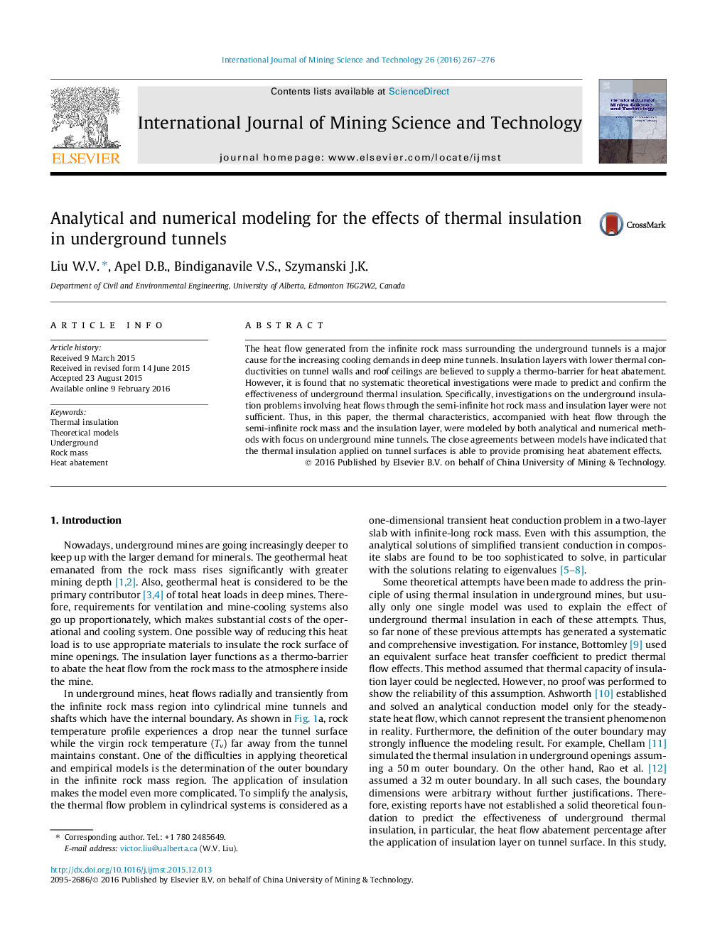 Analytical and numerical modeling for the effects of thermal insulation in underground tunnels