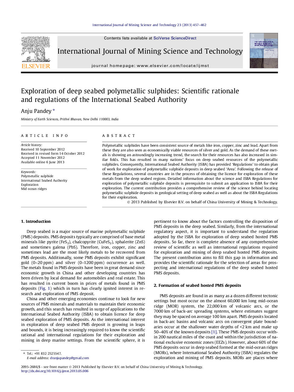 Exploration of deep seabed polymetallic sulphides: Scientific rationale and regulations of the International Seabed Authority