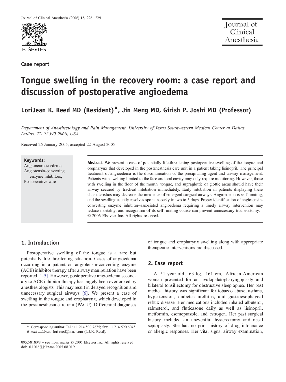 Tongue swelling in the recovery room: a case report and discussion of postoperative angioedema