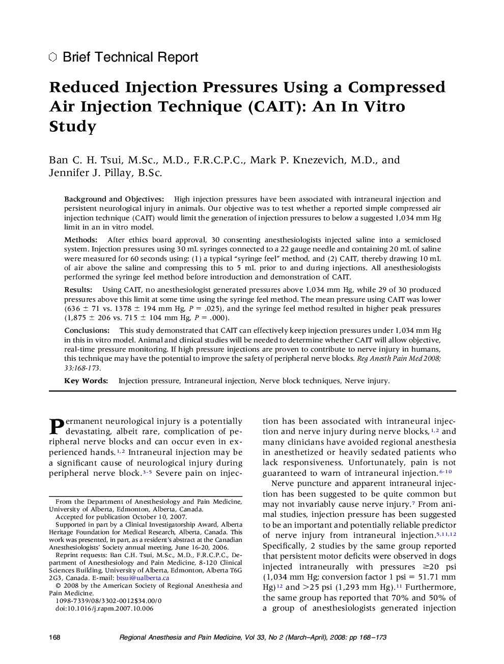 Reduced Injection Pressures Using a Compressed Air Injection Technique (CAIT): An In Vitro Study