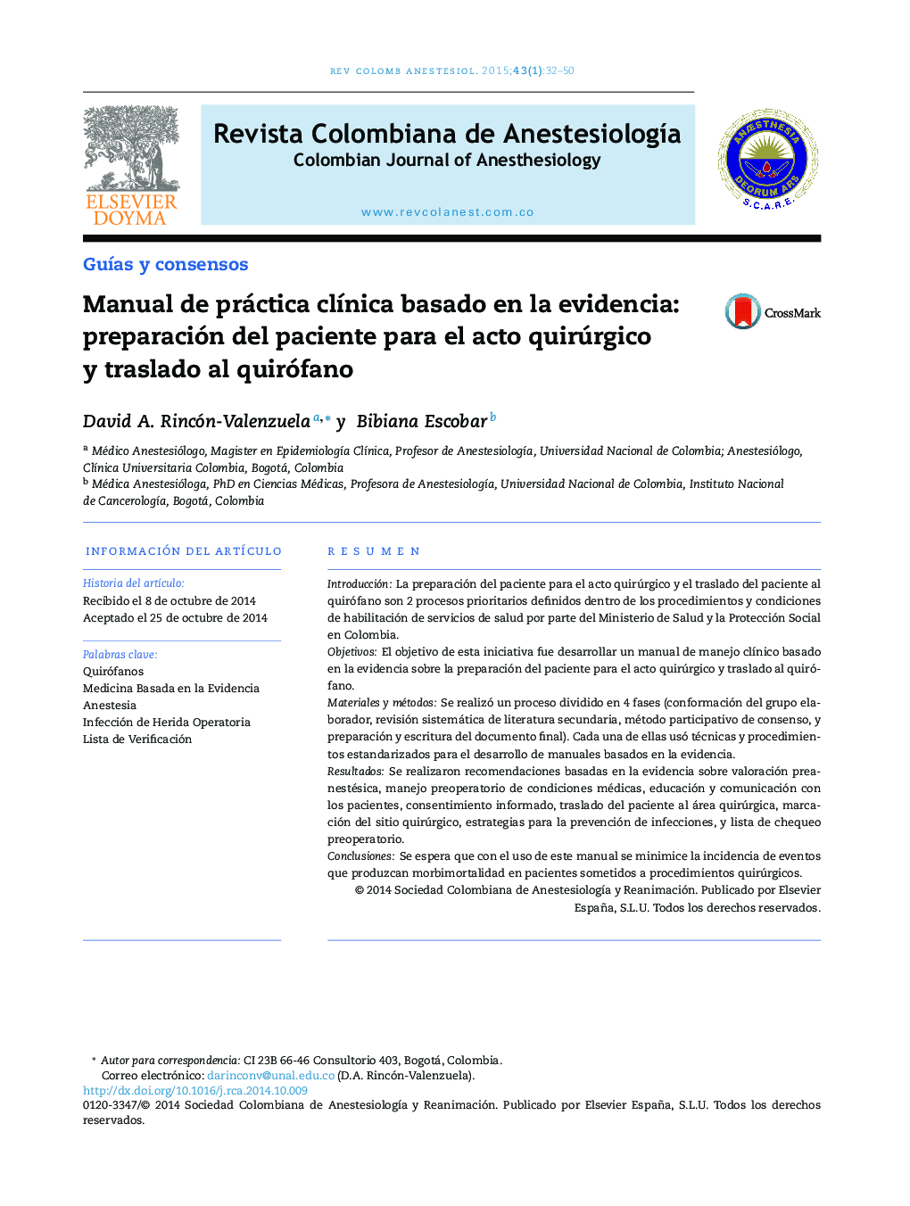 Manual de práctica clínica basado en la evidencia: preparación del paciente para el acto quirúrgico y traslado al quirófano