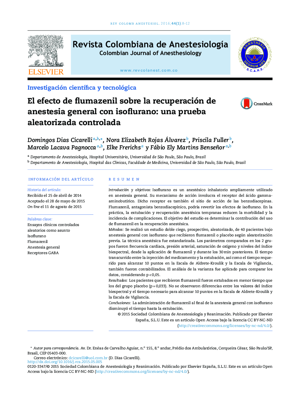 El efecto de flumazenil sobre la recuperación de anestesia general con isoflurano: una prueba aleatorizada controlada