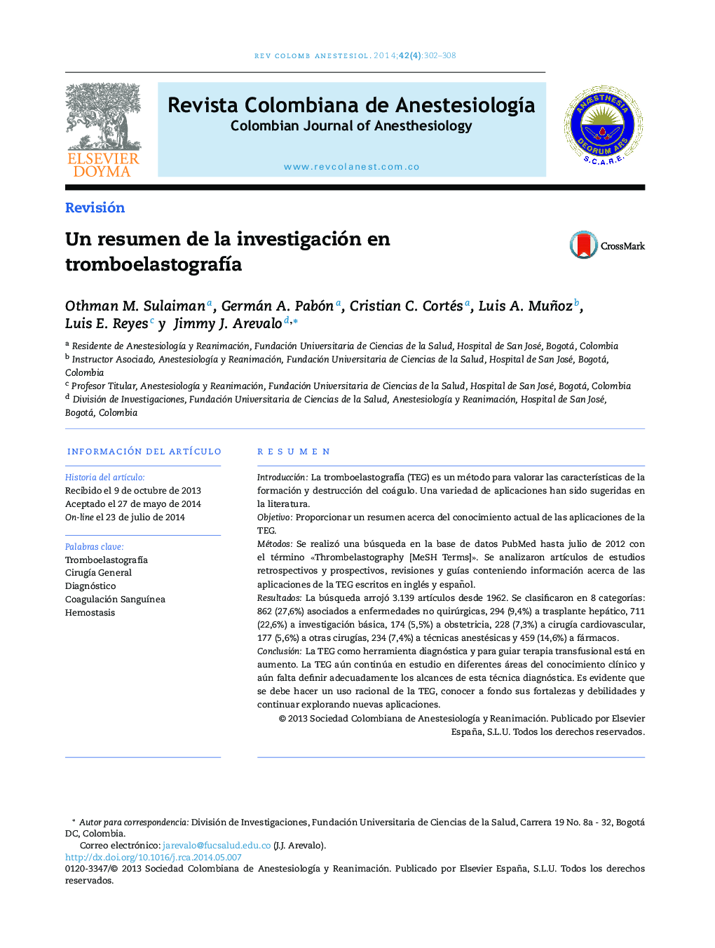 Un resumen de la investigación en tromboelastografía