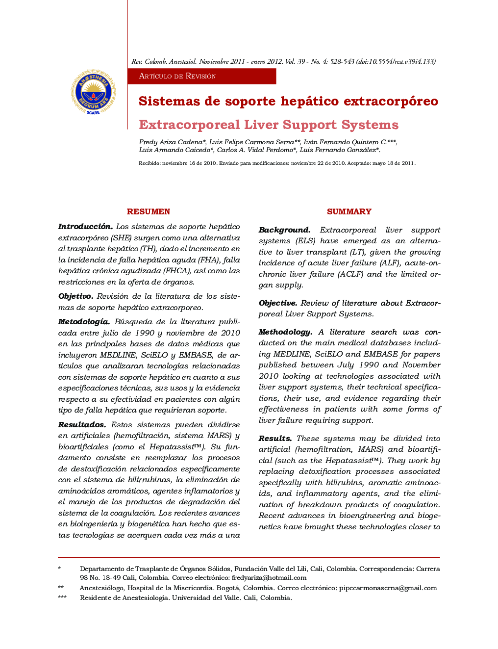 Sistemas de soporte hepático extracorpóreo