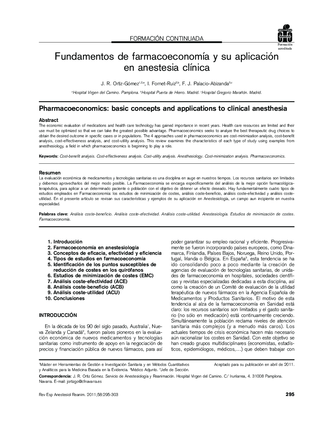 Fundamentos de farmacoeconomÃ­a y su aplicación en anestesia clÃ­nica