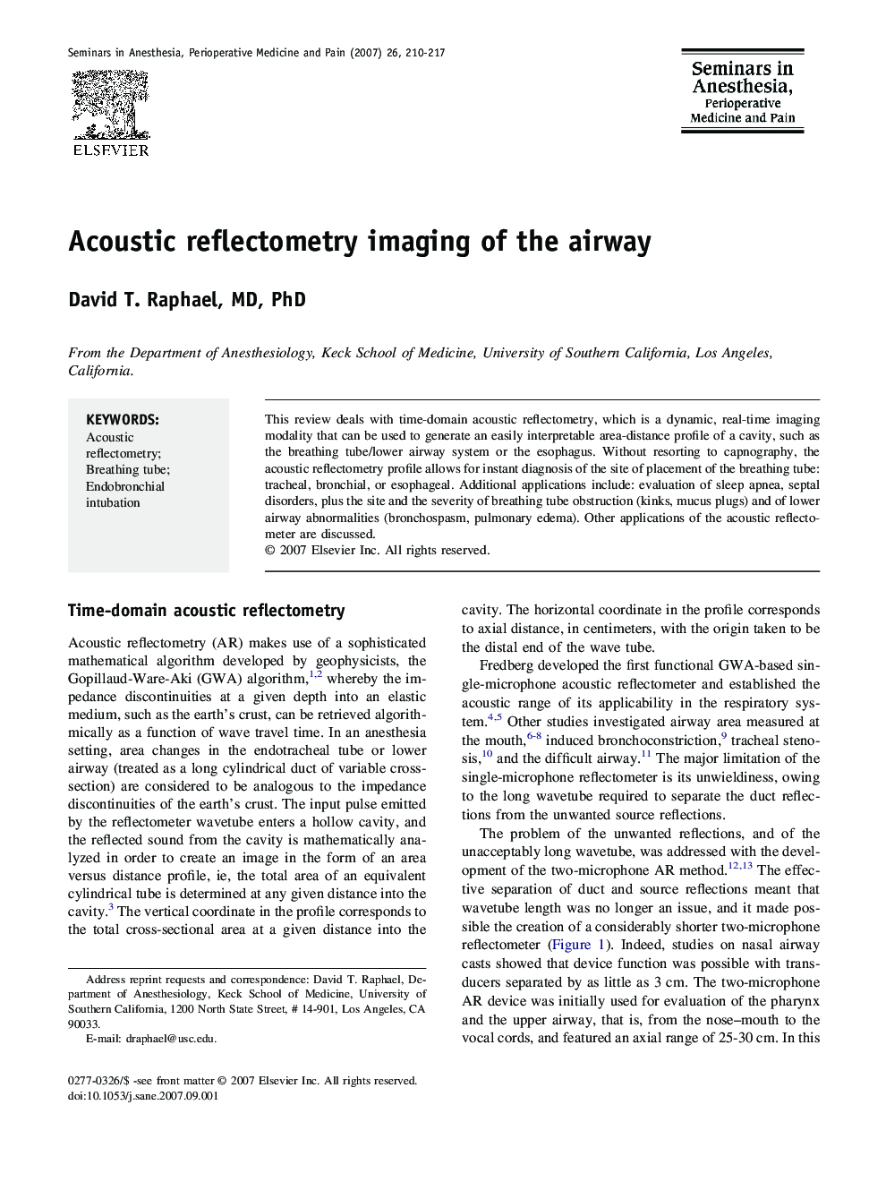 Acoustic reflectometry imaging of the airway