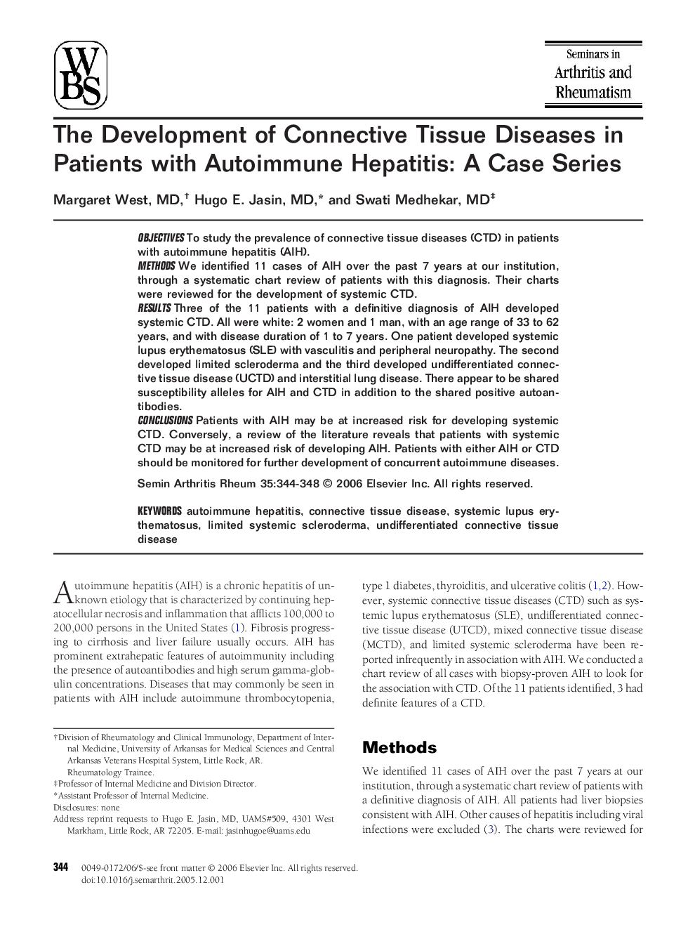 The Development of Connective Tissue Diseases in Patients with Autoimmune Hepatitis: A Case Series 