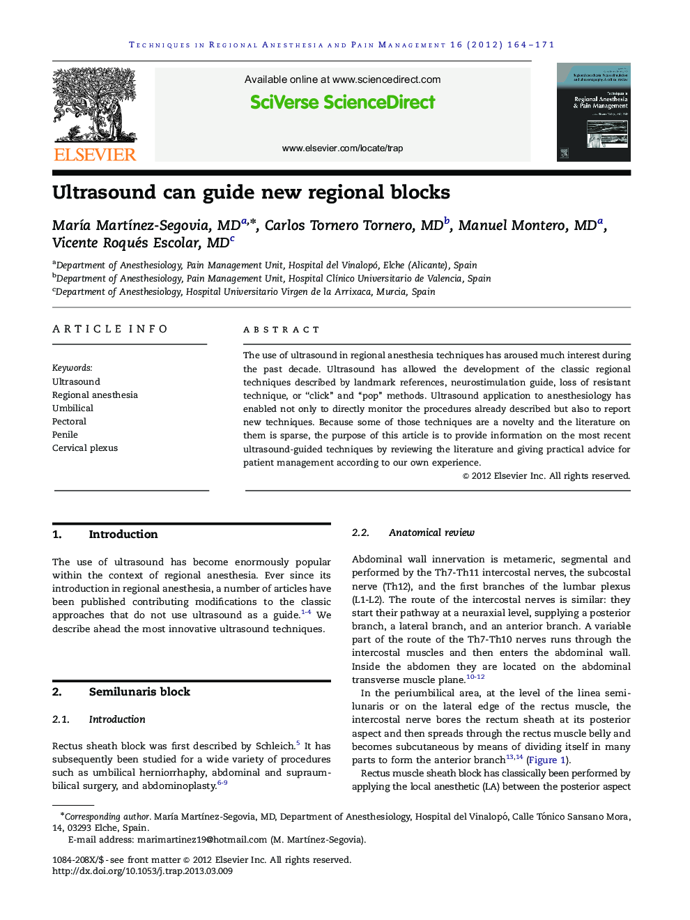 Ultrasound can guide new regional blocks