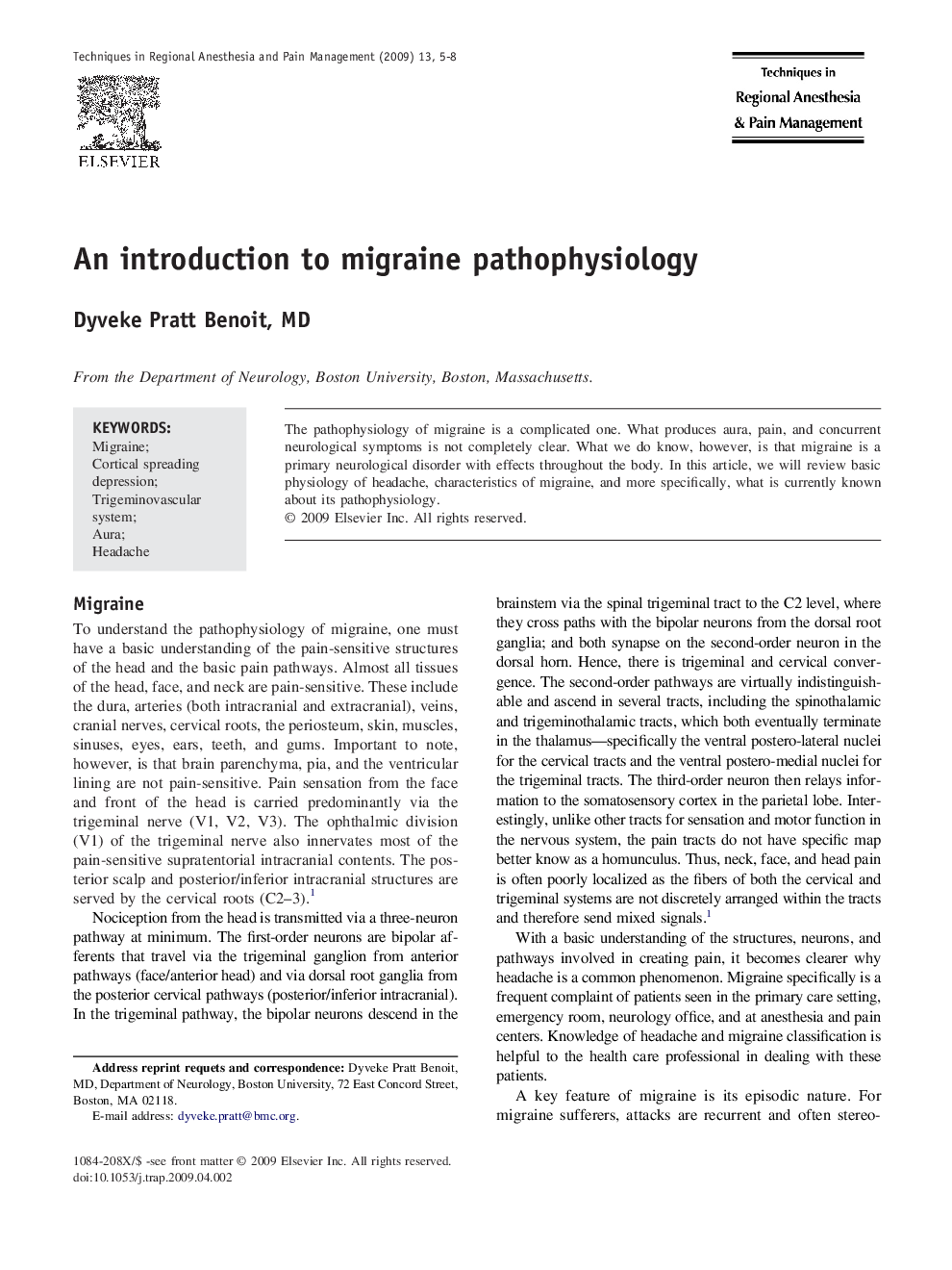 An introduction to migraine pathophysiology