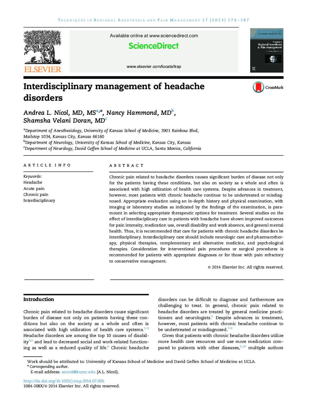 Interdisciplinary management of headache disorders 