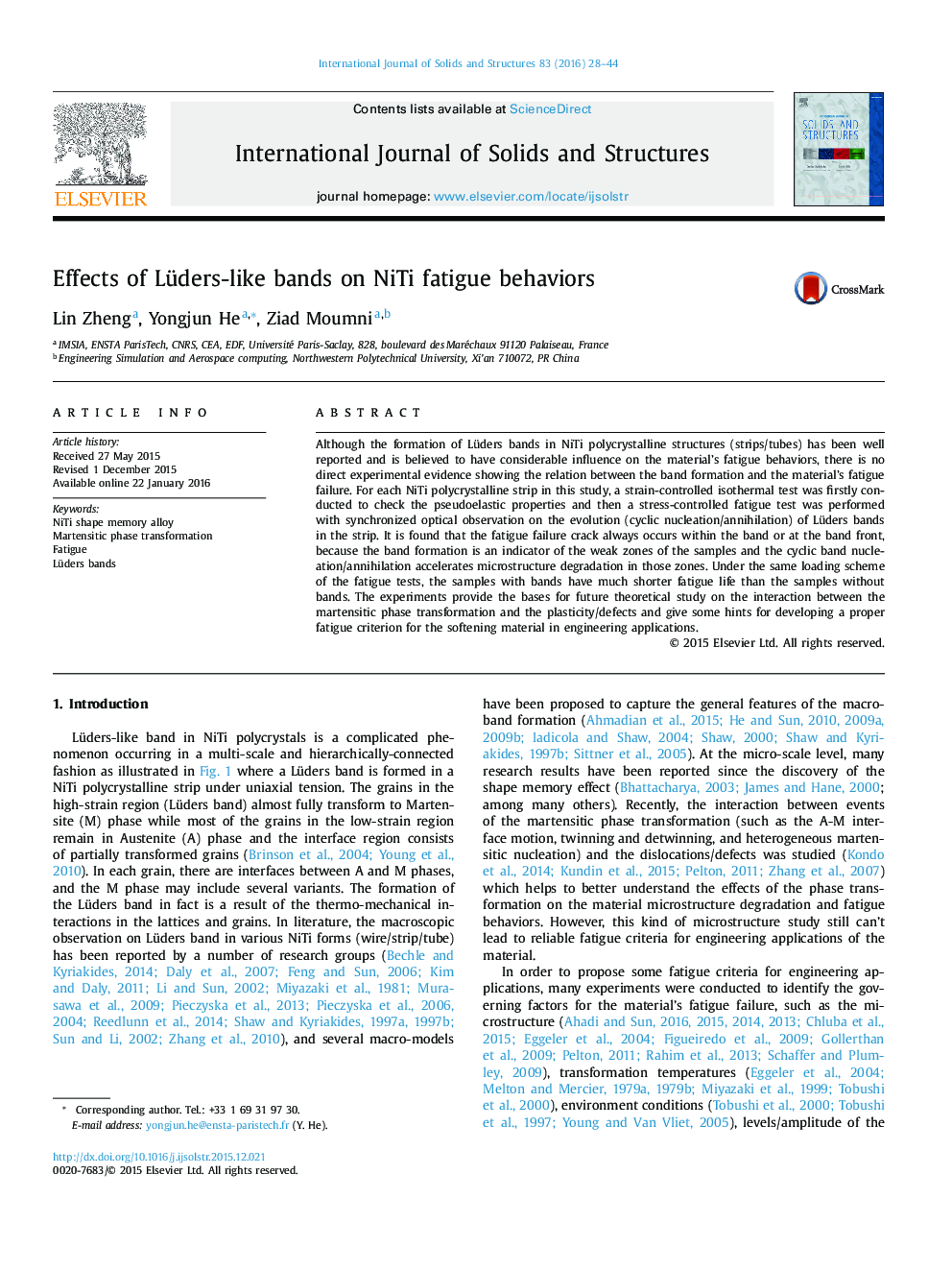 Effects of Lüders-like bands on NiTi fatigue behaviors