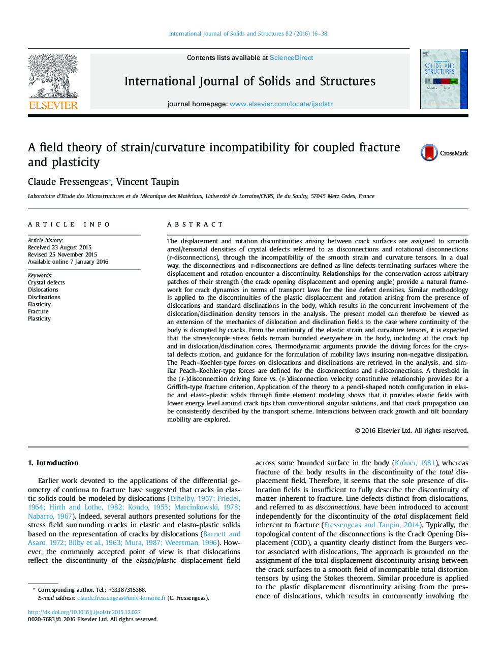 A field theory of strain/curvature incompatibility for coupled fracture and plasticity