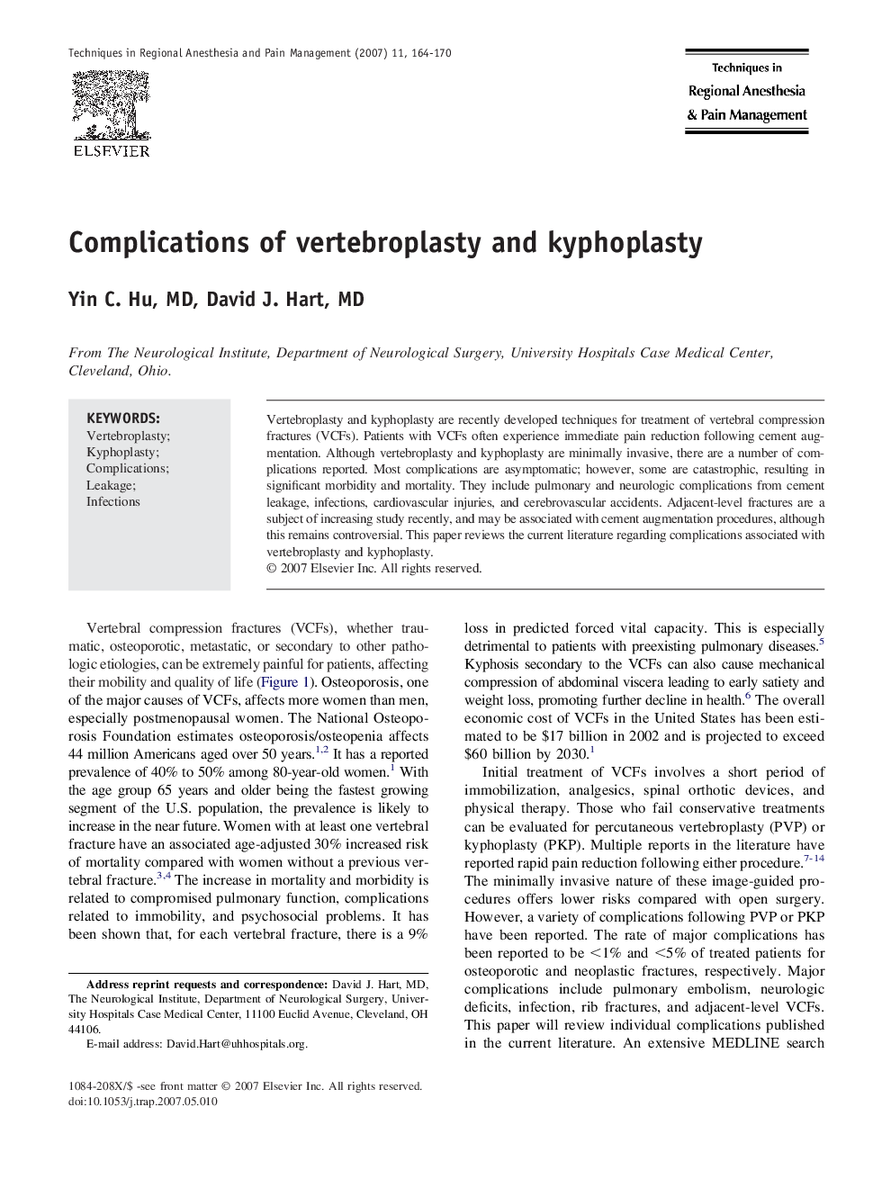 Complications of vertebroplasty and kyphoplasty