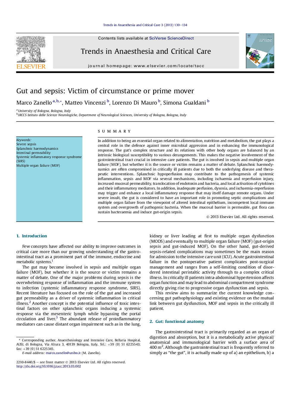 Gut and sepsis: Victim of circumstance or prime mover