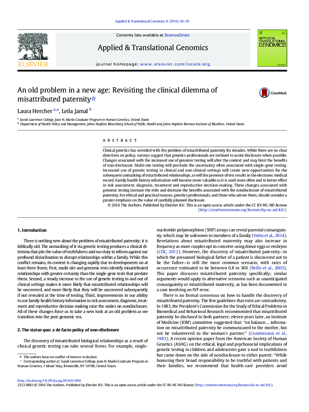 An old problem in a new age: Revisiting the clinical dilemma of misattributed paternity 