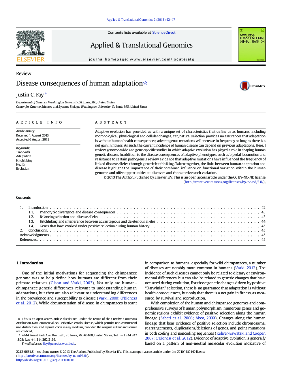 Disease consequences of human adaptation 