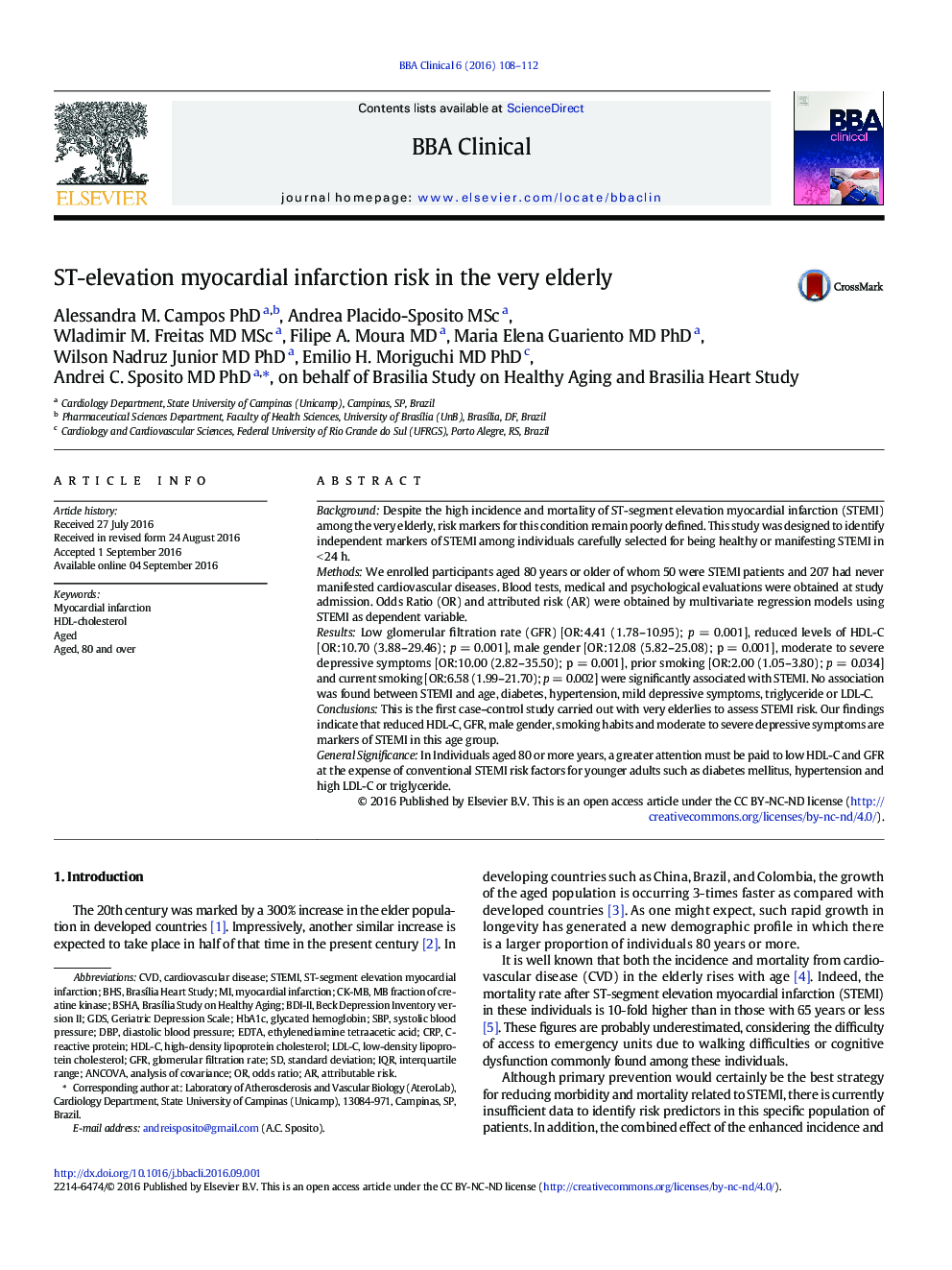 ST-elevation myocardial infarction risk in the very elderly