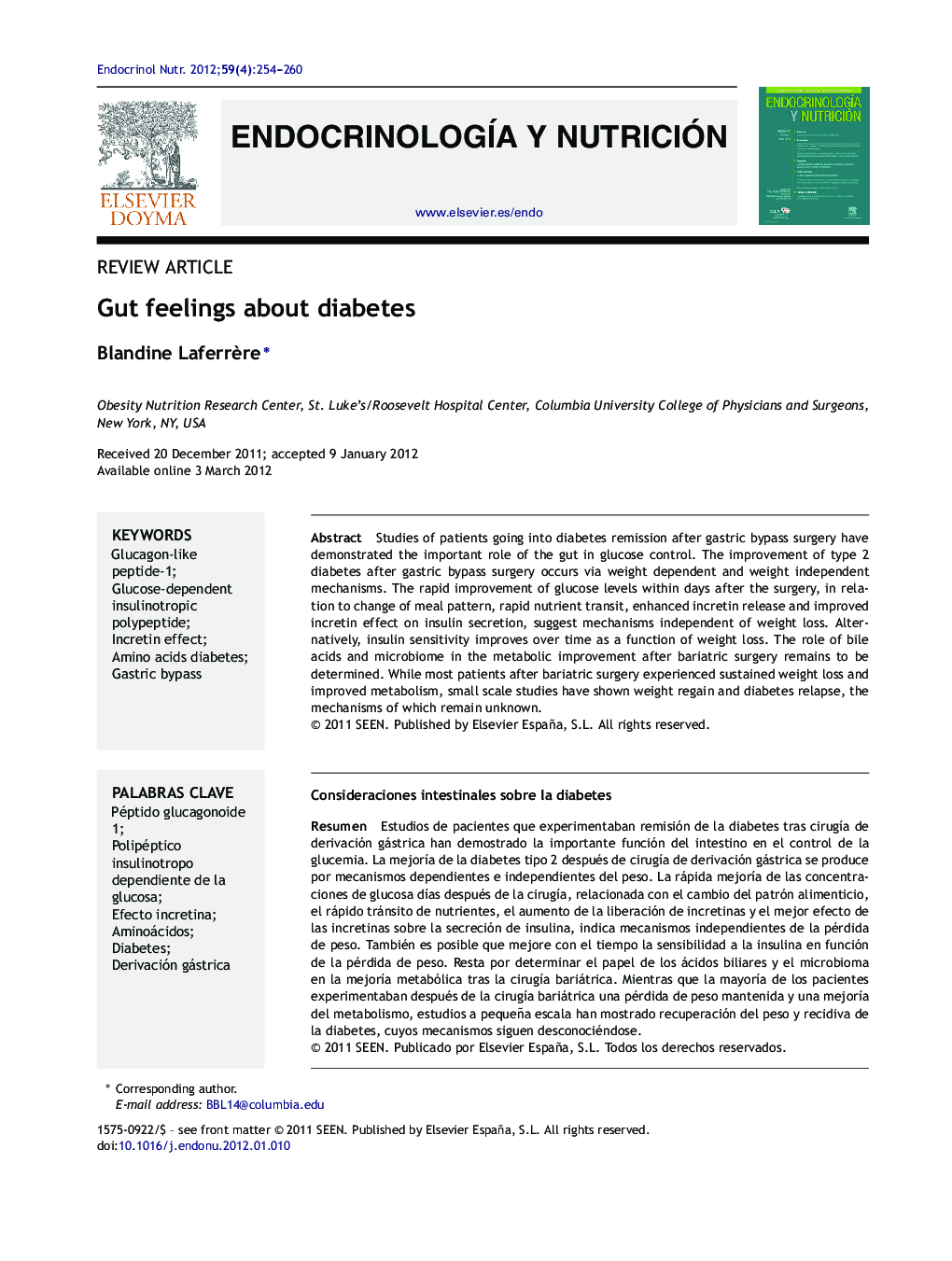 Gut feelings about diabetes