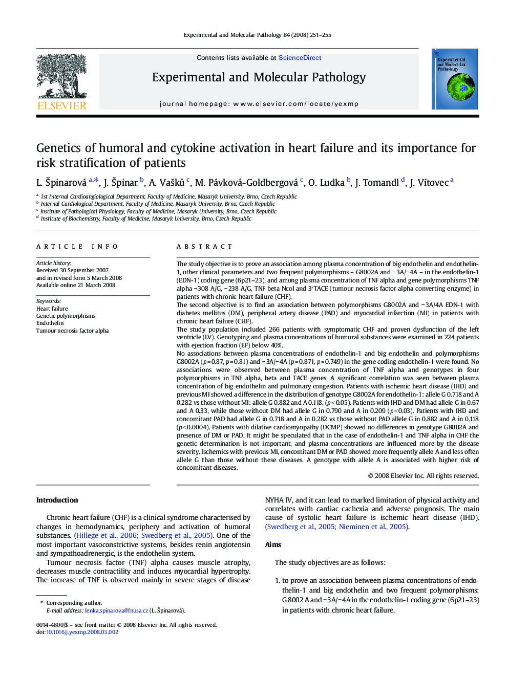 Genetics of humoral and cytokine activation in heart failure and its importance for risk stratification of patients