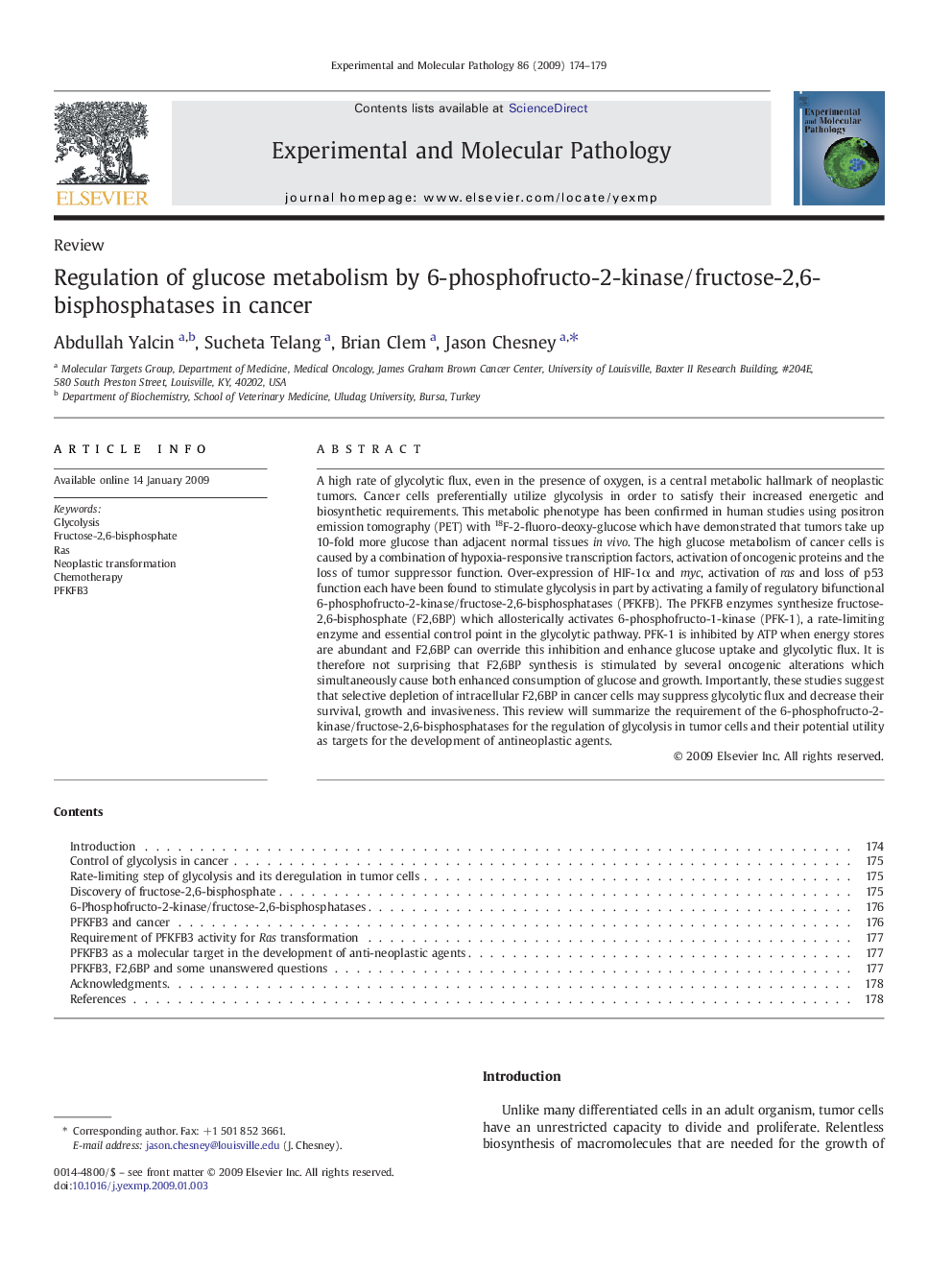 Regulation of glucose metabolism by 6-phosphofructo-2-kinase/fructose-2,6-bisphosphatases in cancer