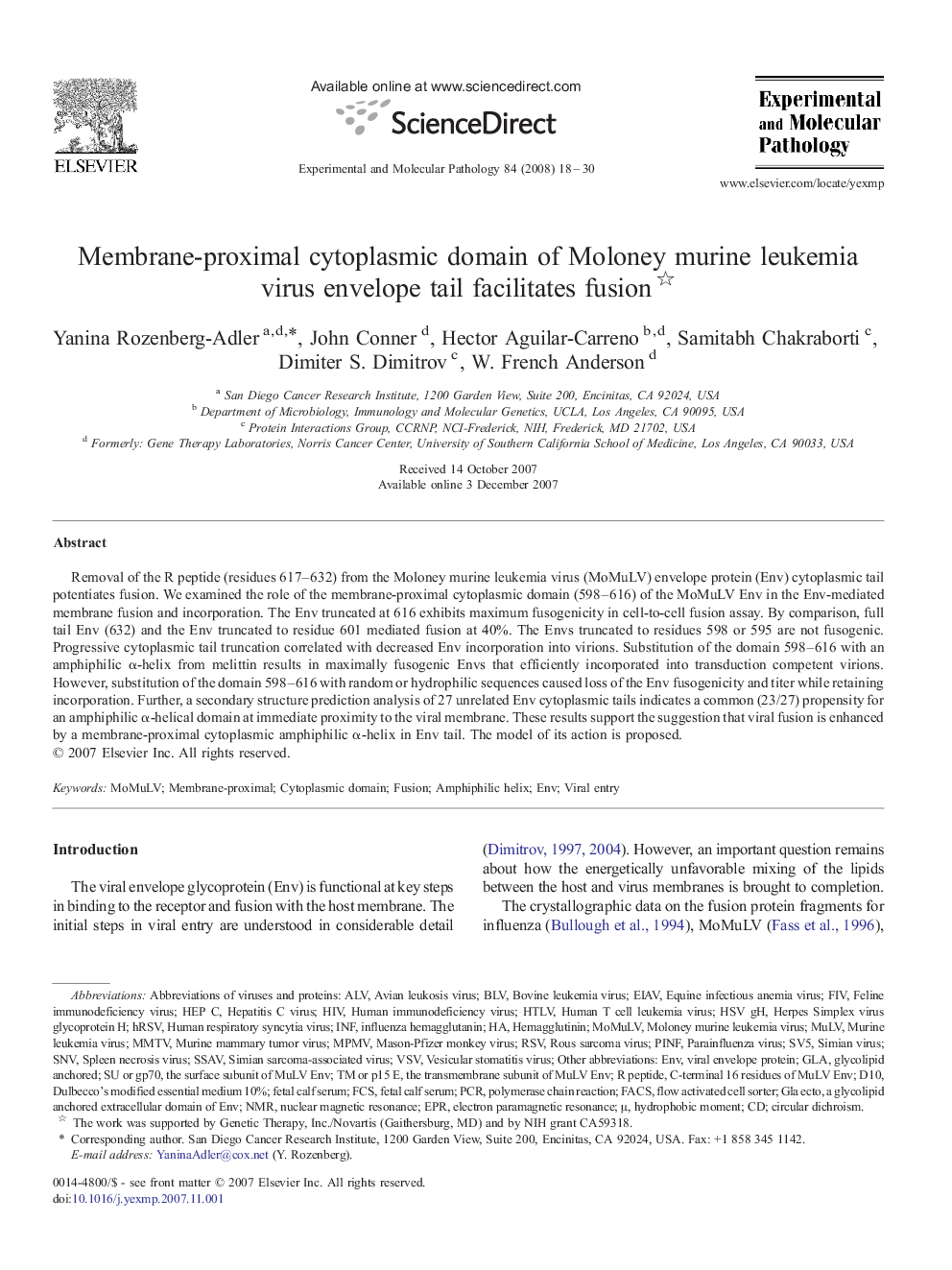 Membrane-proximal cytoplasmic domain of Moloney murine leukemia virus envelope tail facilitates fusion