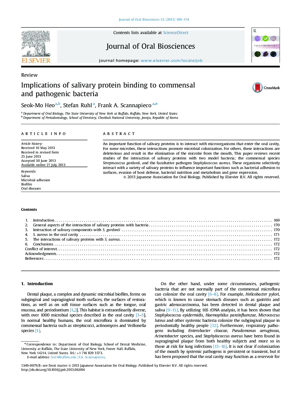 Implications of salivary protein binding to commensal and pathogenic bacteria
