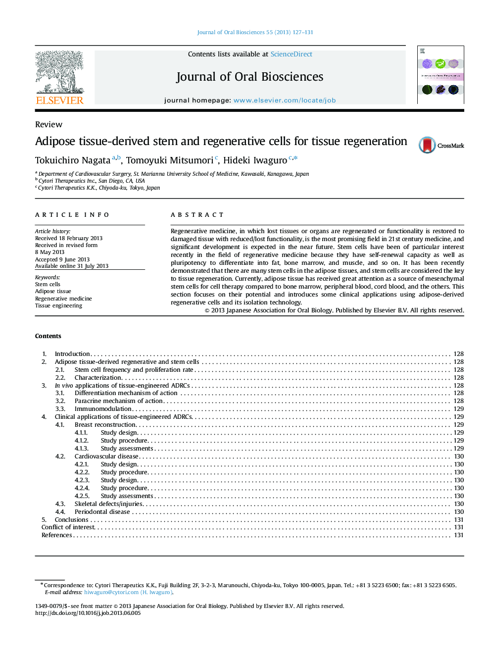 Adipose tissue-derived stem and regenerative cells for tissue regeneration