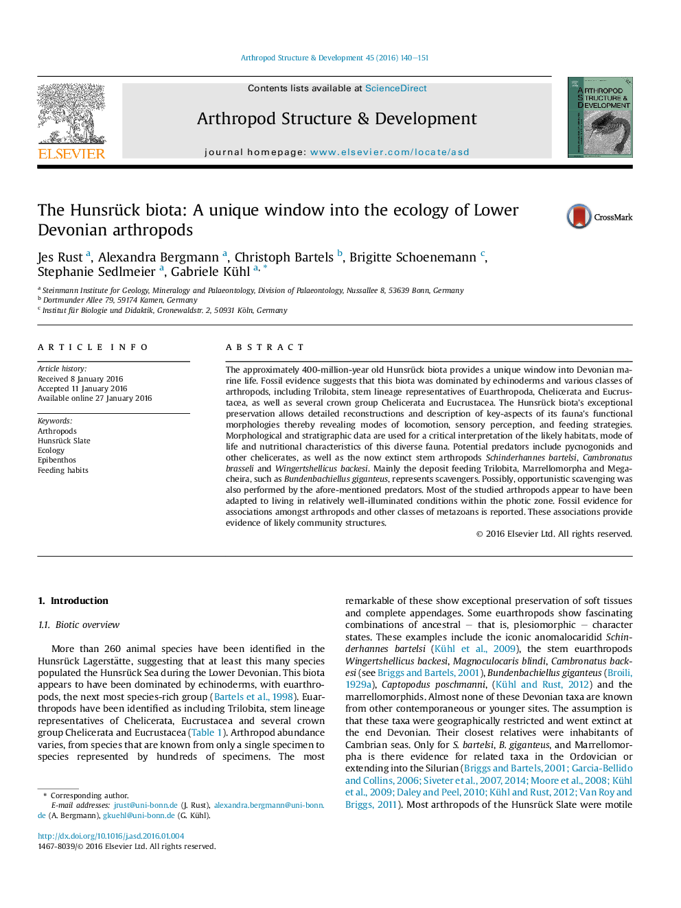 The Hunsrück biota: A unique window into the ecology of Lower Devonian arthropods