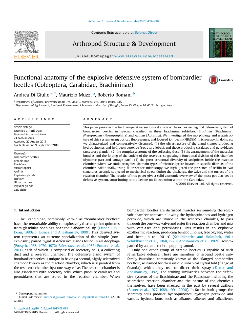 Functional anatomy of the explosive defensive system of bombardier beetles (Coleoptera, Carabidae, Brachininae)