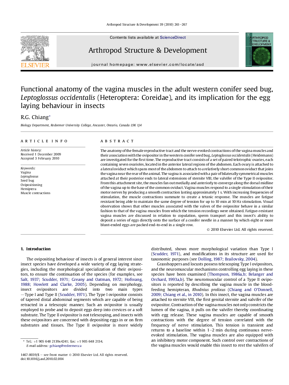 Functional anatomy of the vagina muscles in the adult western conifer seed bug, Leptoglossus occidentalis (Heteroptera: Coreidae), and its implication for the egg laying behaviour in insects