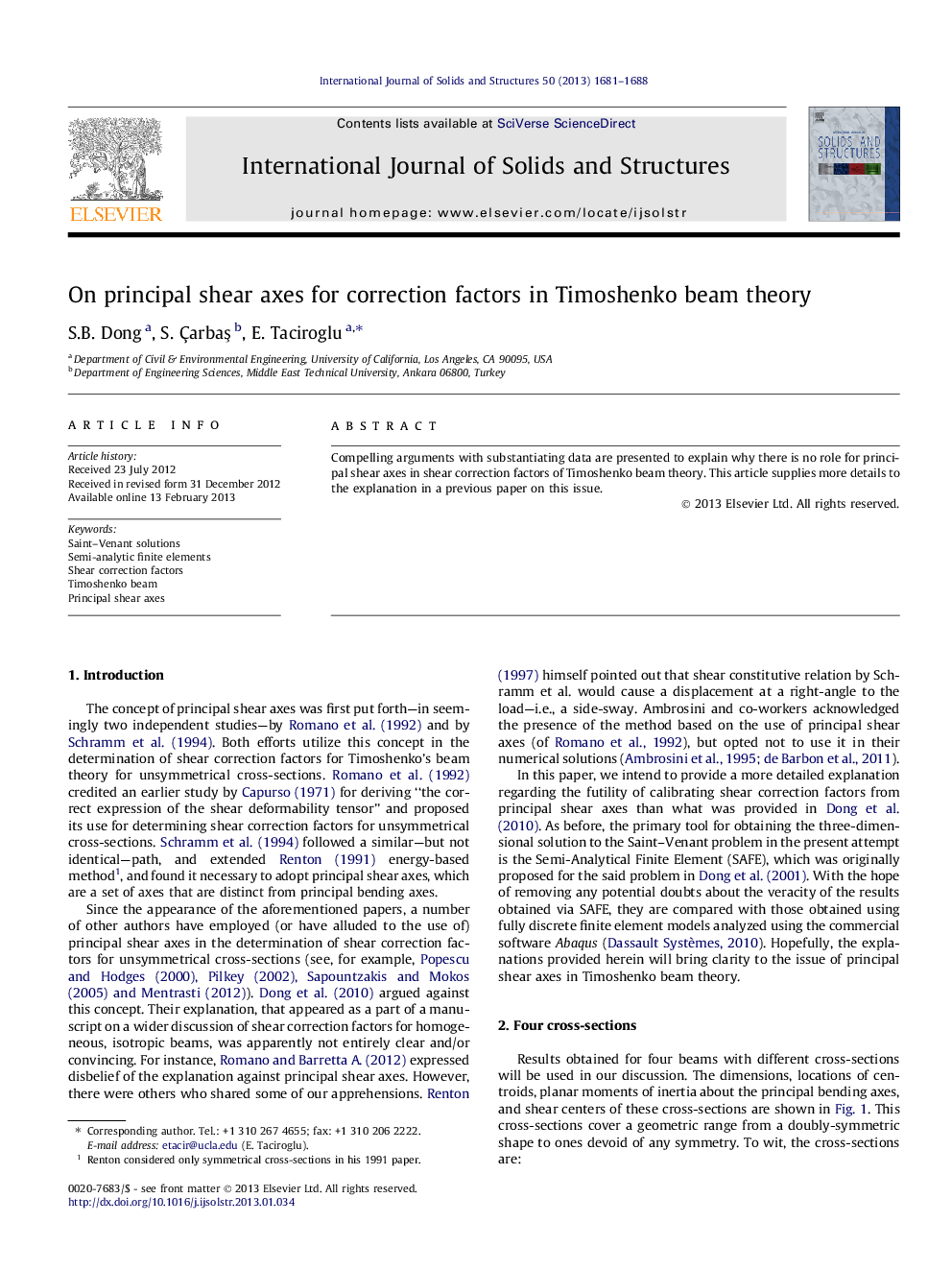 On principal shear axes for correction factors in Timoshenko beam theory