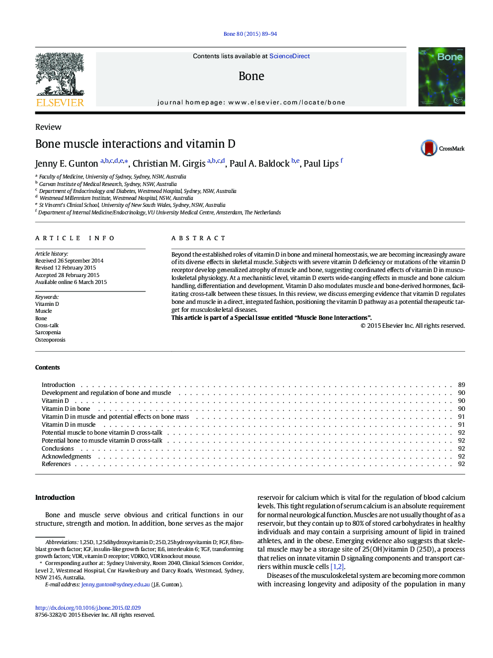 Bone muscle interactions and vitamin D