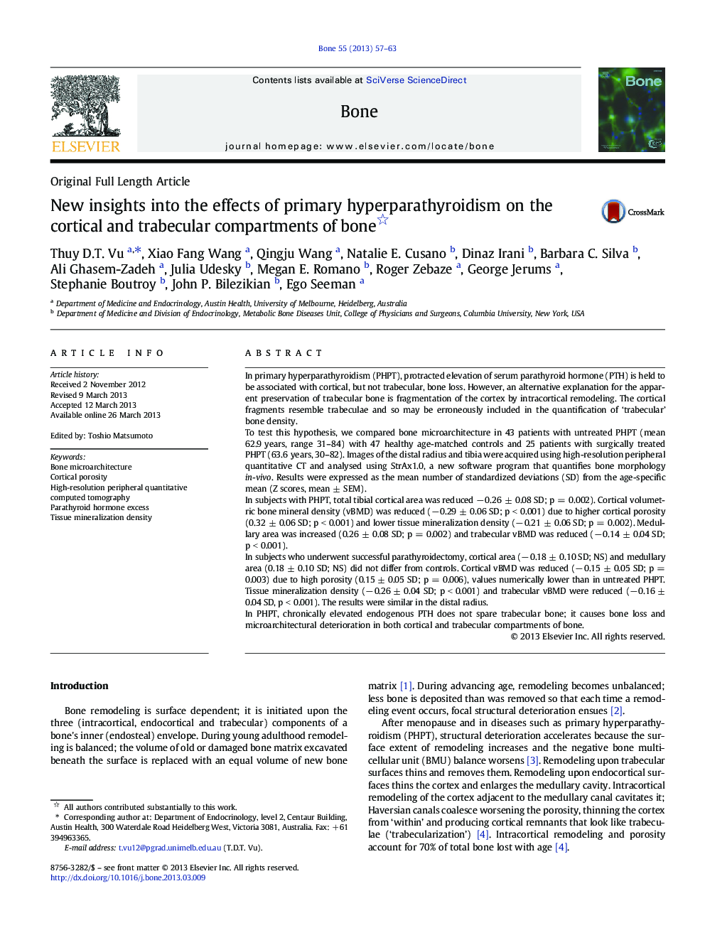 New insights into the effects of primary hyperparathyroidism on the cortical and trabecular compartments of bone 