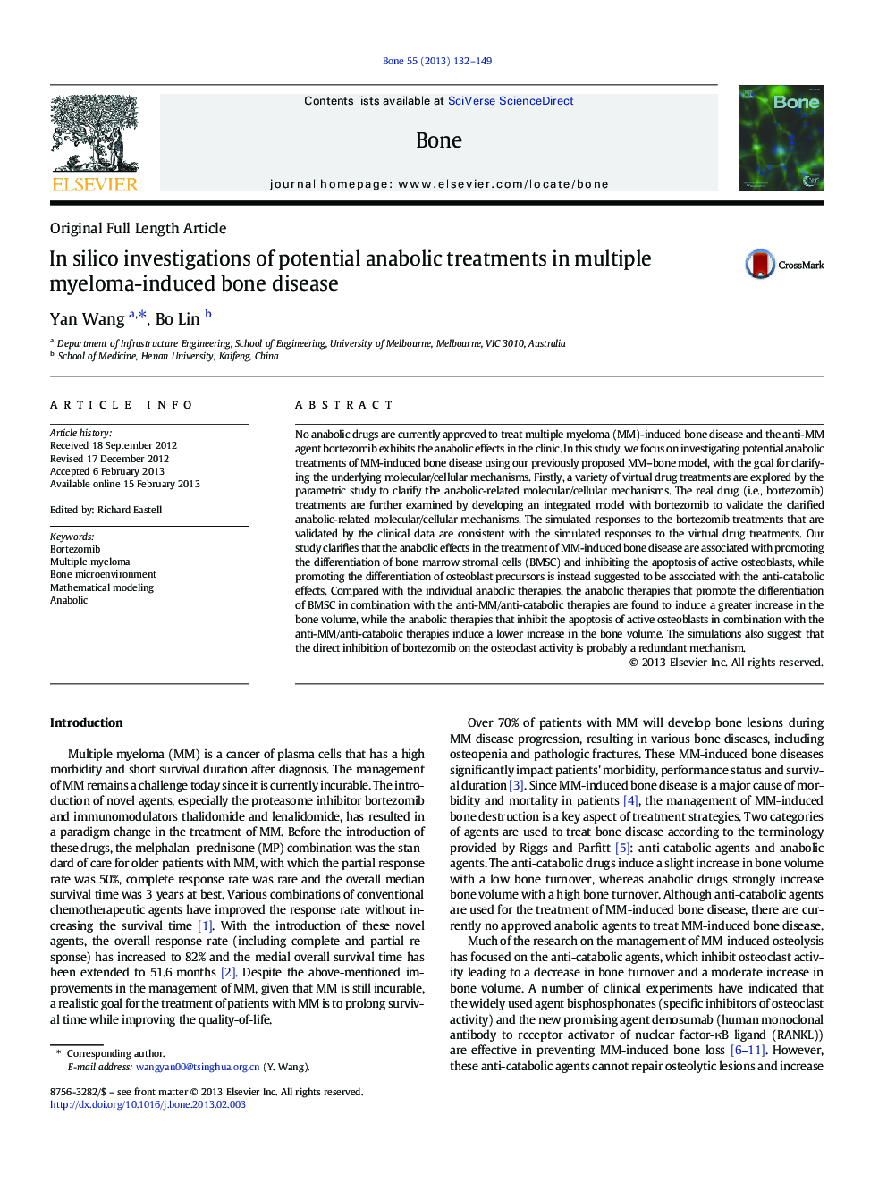 In silico investigations of potential anabolic treatments in multiple myeloma-induced bone disease