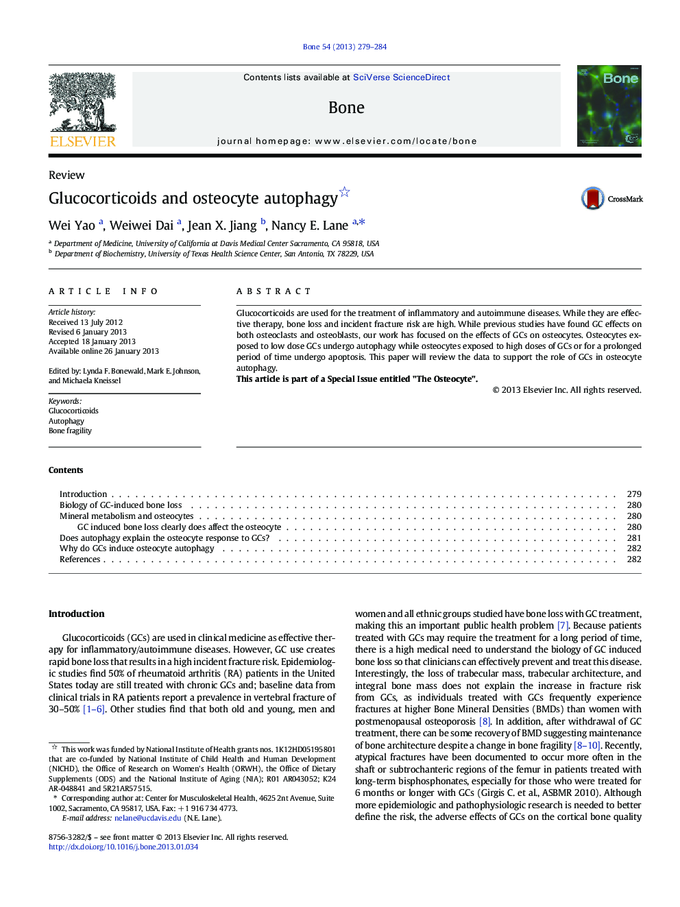 Glucocorticoids and osteocyte autophagy 