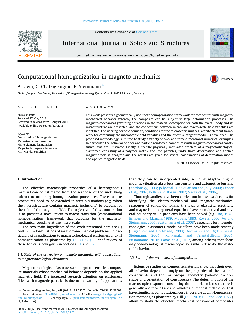 Computational homogenization in magneto-mechanics