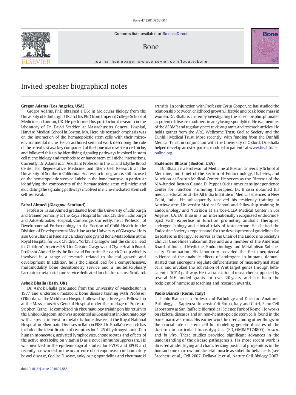 عکس صفحه اول مقاله: Invited speaker biographical notes Invited speaker biographical notes