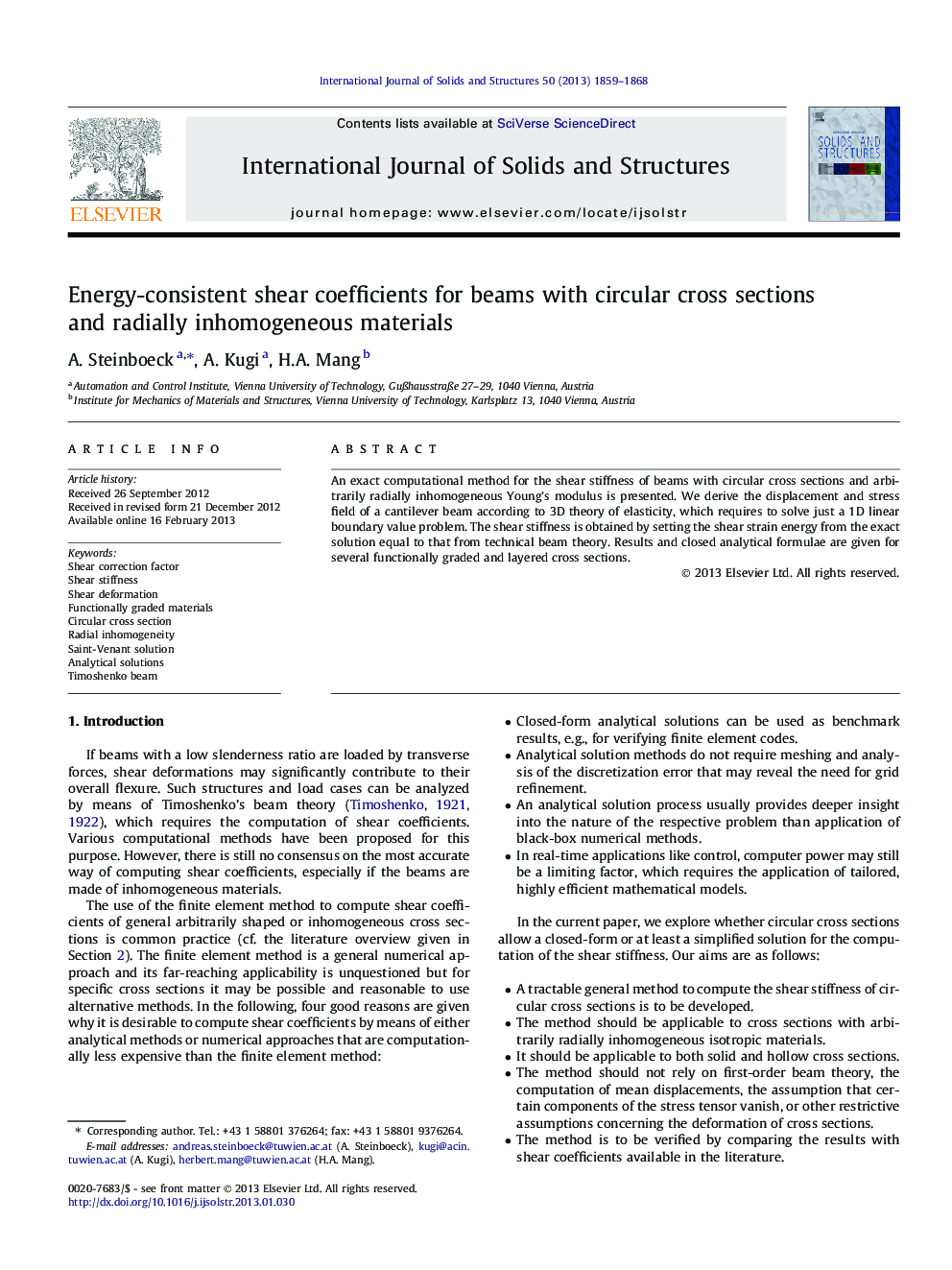 Energy-consistent shear coefficients for beams with circular cross sections and radially inhomogeneous materials