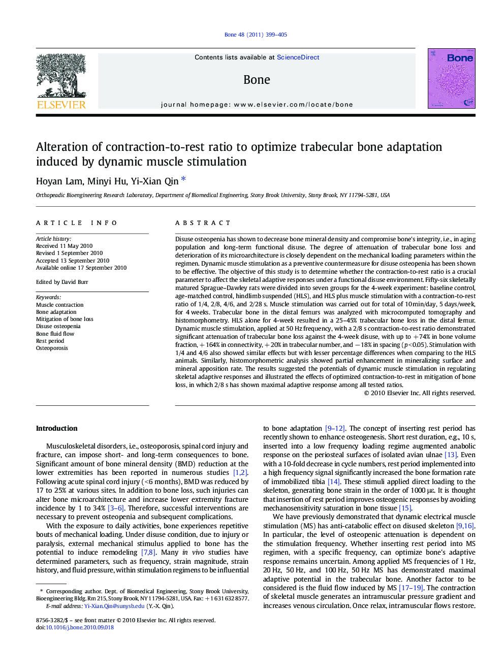 Alteration of contraction-to-rest ratio to optimize trabecular bone adaptation induced by dynamic muscle stimulation