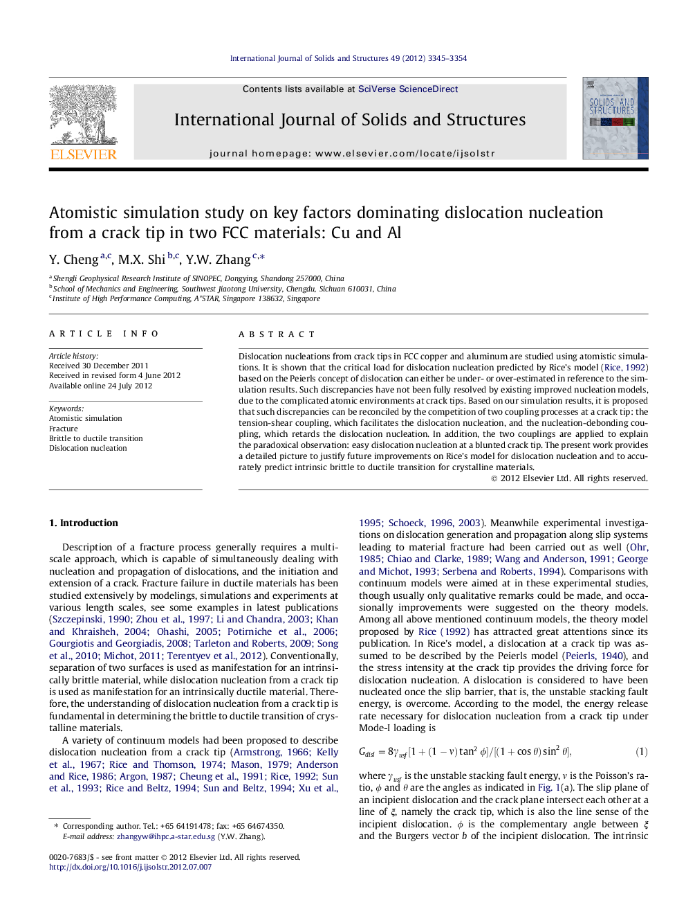 Atomistic simulation study on key factors dominating dislocation nucleation from a crack tip in two FCC materials: Cu and Al