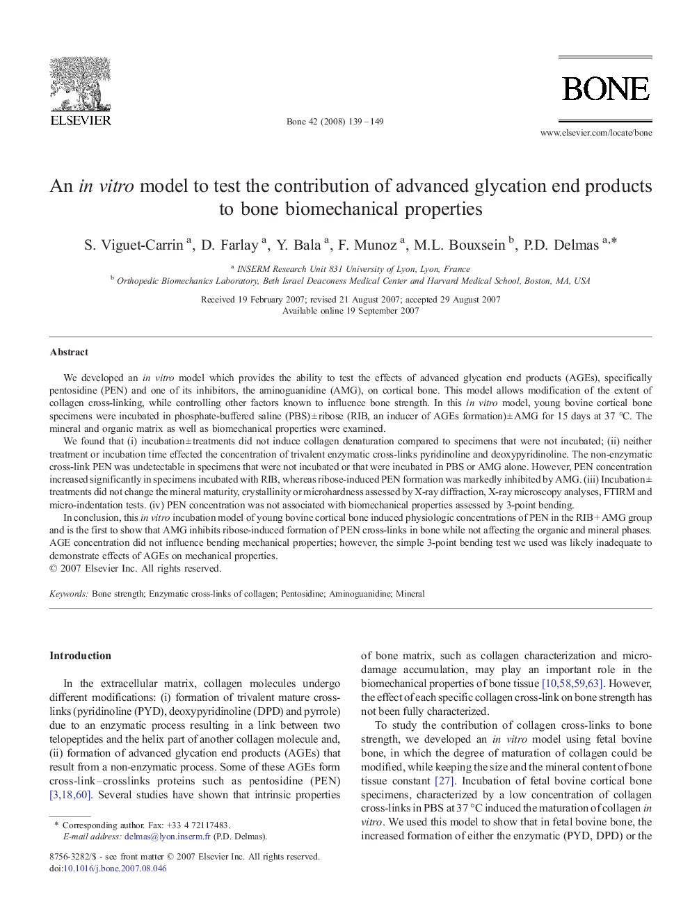 An in vitro model to test the contribution of advanced glycation end products to bone biomechanical properties