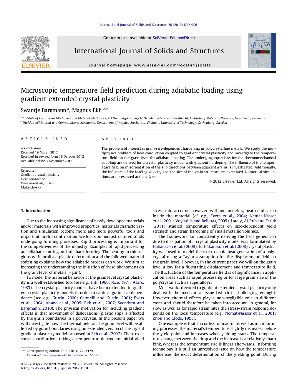 Microscopic temperature field prediction during adiabatic loading using gradient extended crystal plasticity