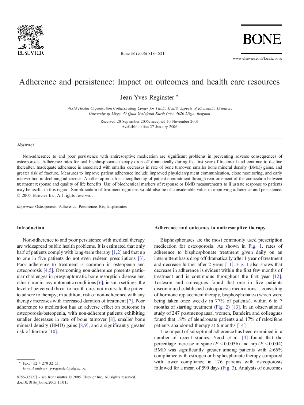 عکس صفحه اول مقاله: Adherence and persistence: Impact on outcomes and health care resources Adherence and persistence: Impact on outcomes and health care resources