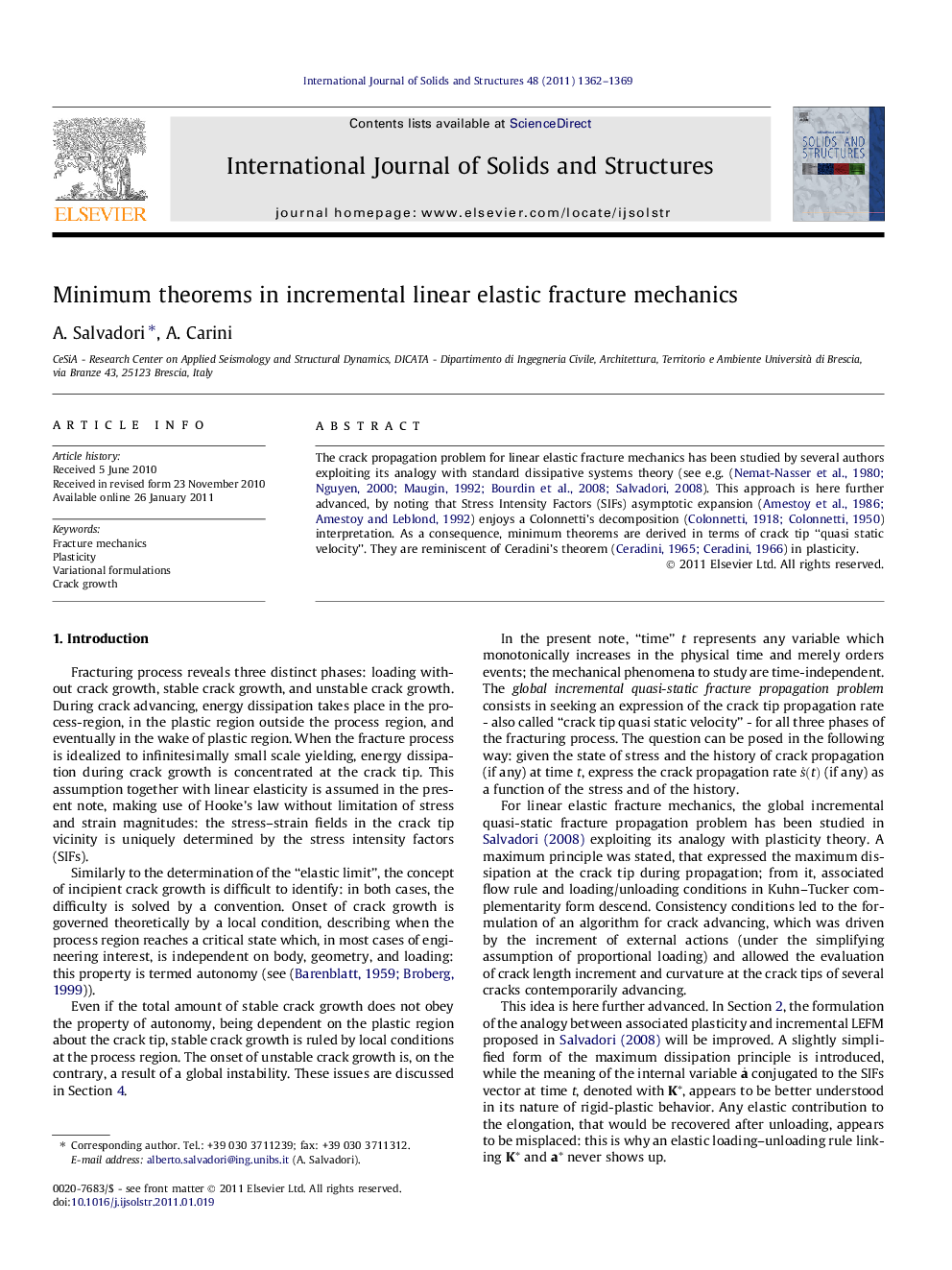 Minimum theorems in incremental linear elastic fracture mechanics