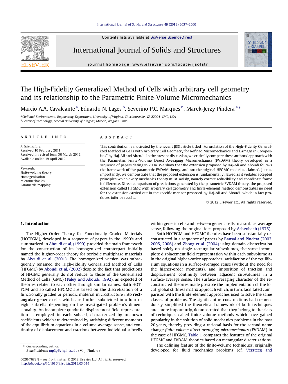 The High-Fidelity Generalized Method of Cells with arbitrary cell geometry and its relationship to the Parametric Finite-Volume Micromechanics