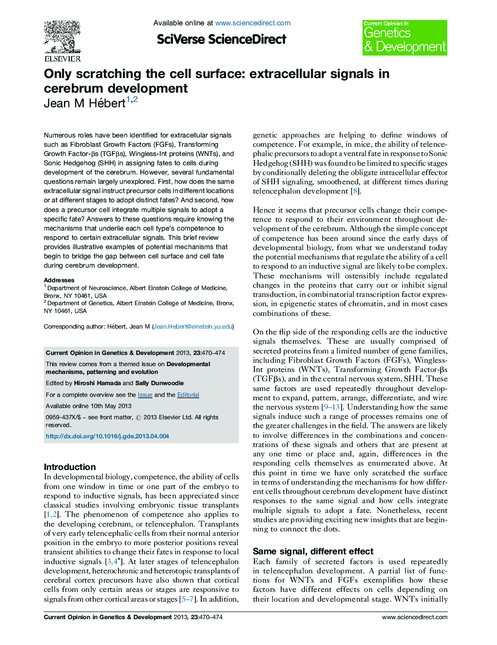 Only scratching the cell surface: extracellular signals in cerebrum development